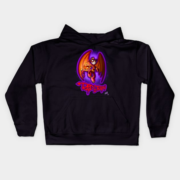 Red Dragon Kids Hoodie by Rufus Cribbles